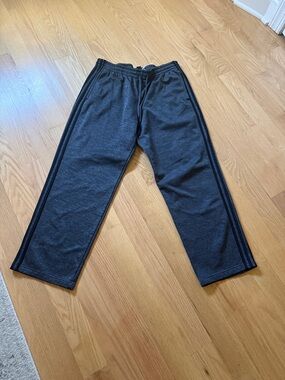 adidas Dark Gray Three-Stripe Sweatpants